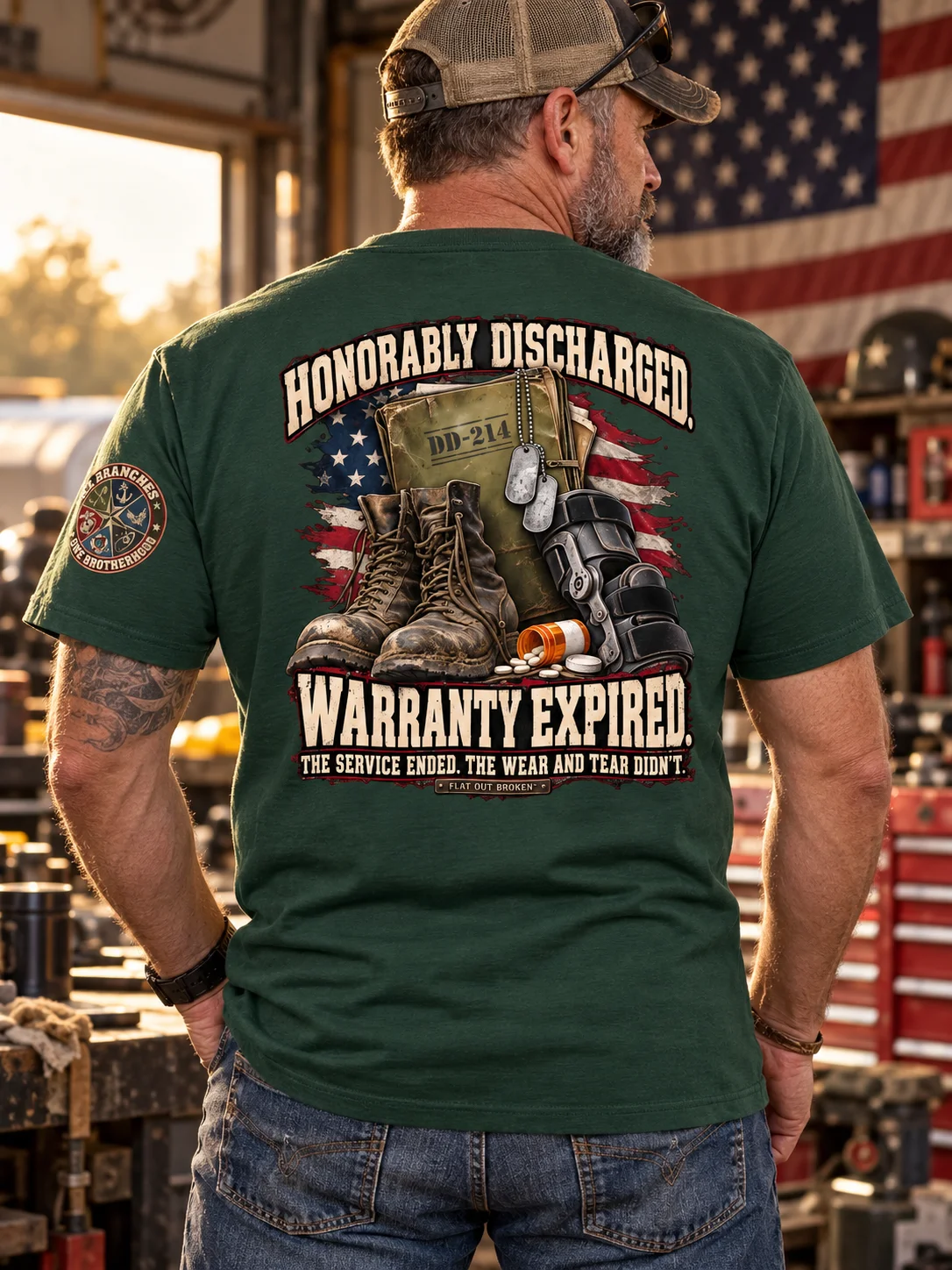 Honorably Discharged, Warranty Expired — DD-214 Alumni Veteran T-Shirt product image (1)
