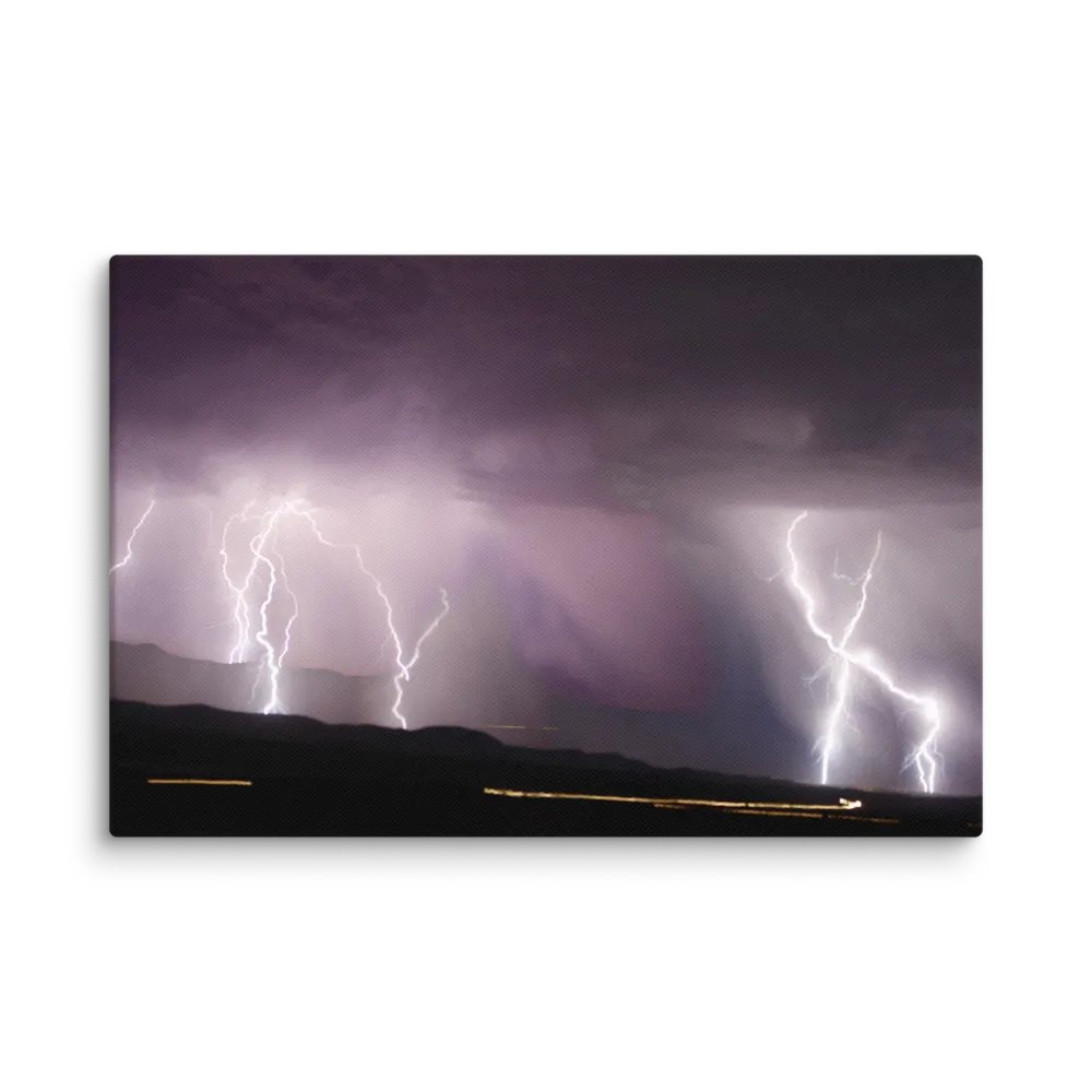 Canvas Print - Lightning over Desert Road product image (1)
