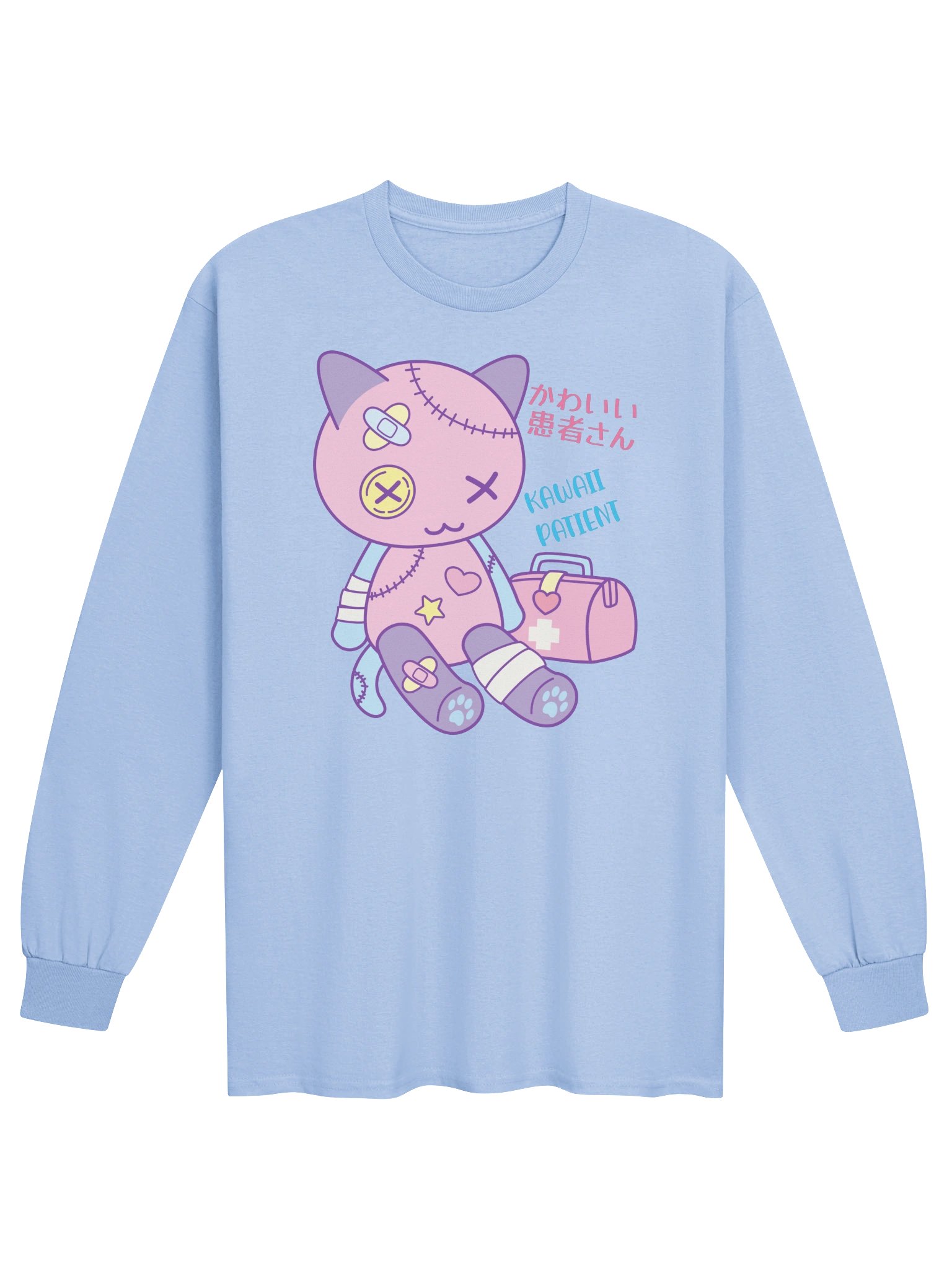 Kawaii Patient Toy Cat - Unisex Adult Long Sleeve T-shirt product image (1)