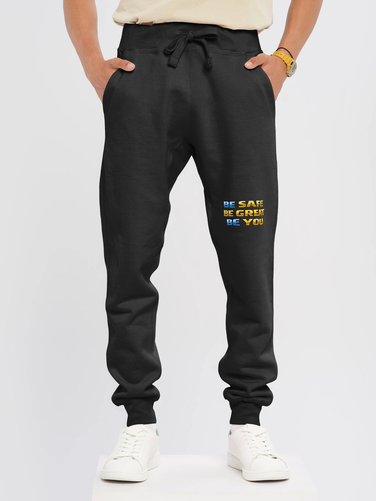 Shiny Motivational Phrase Fleece Joggers product image (11)