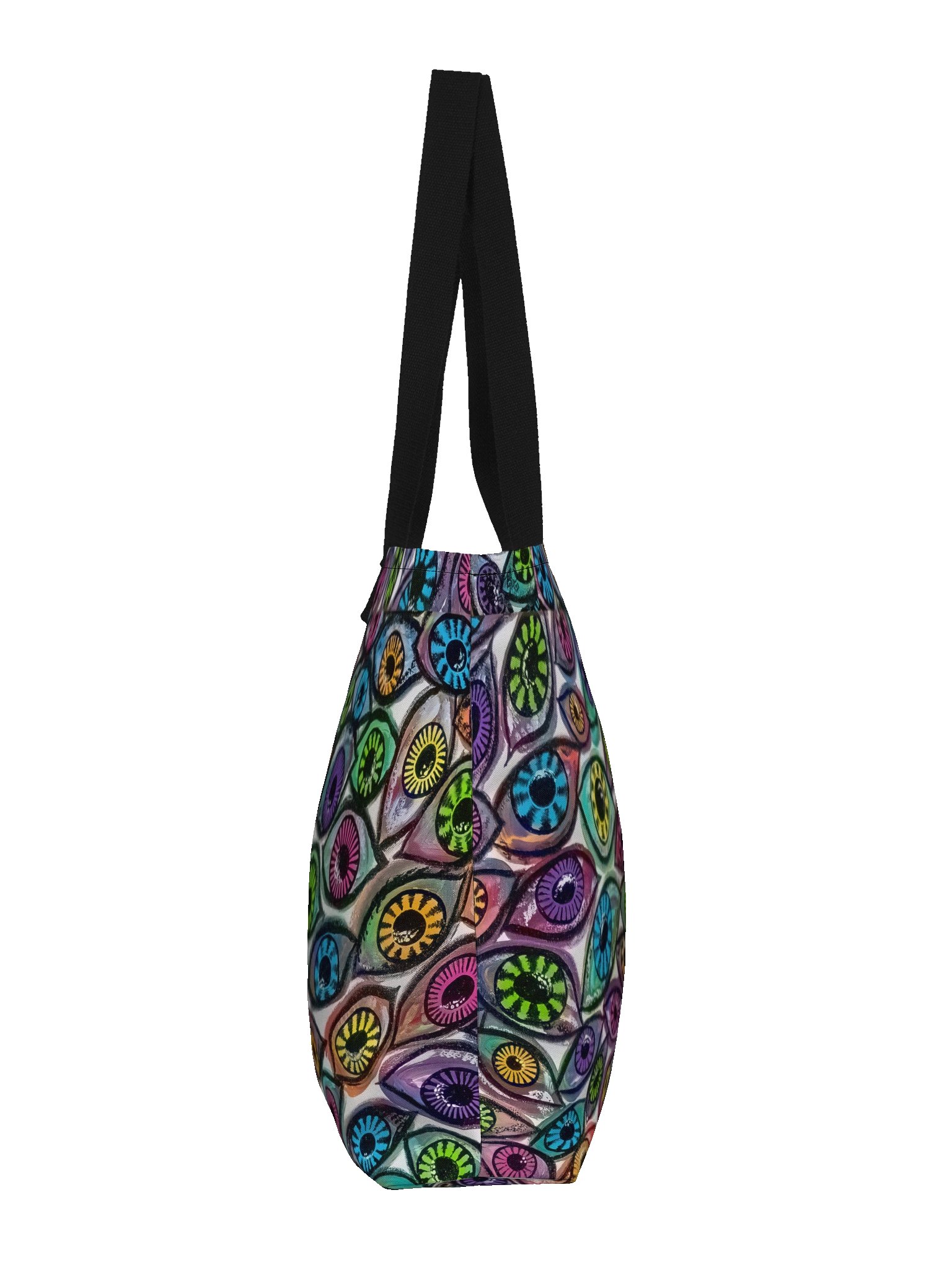 Large Psychedelic Eyes Tote Bag with Pocket | Eye See You Too product image (4)