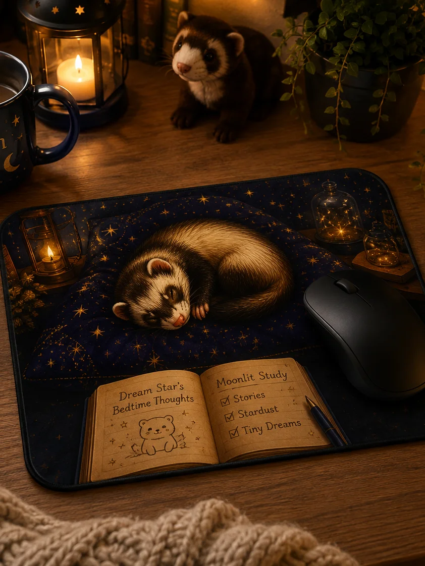 Dream Star's Moonlit Study Mouse Pad product image (1)