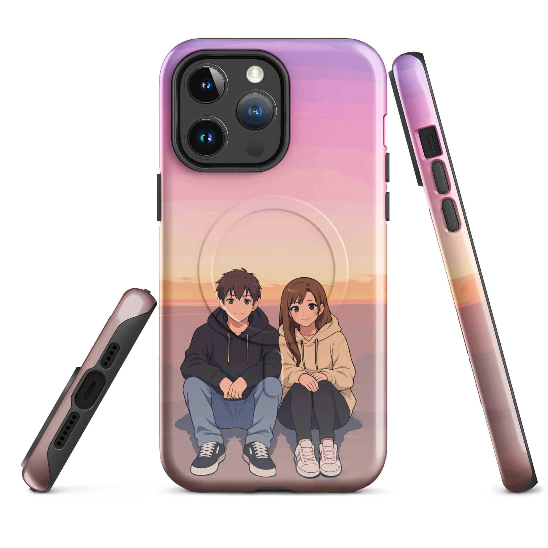 Couple Anime Sunset Street Silence iPhone® Case product image (1)