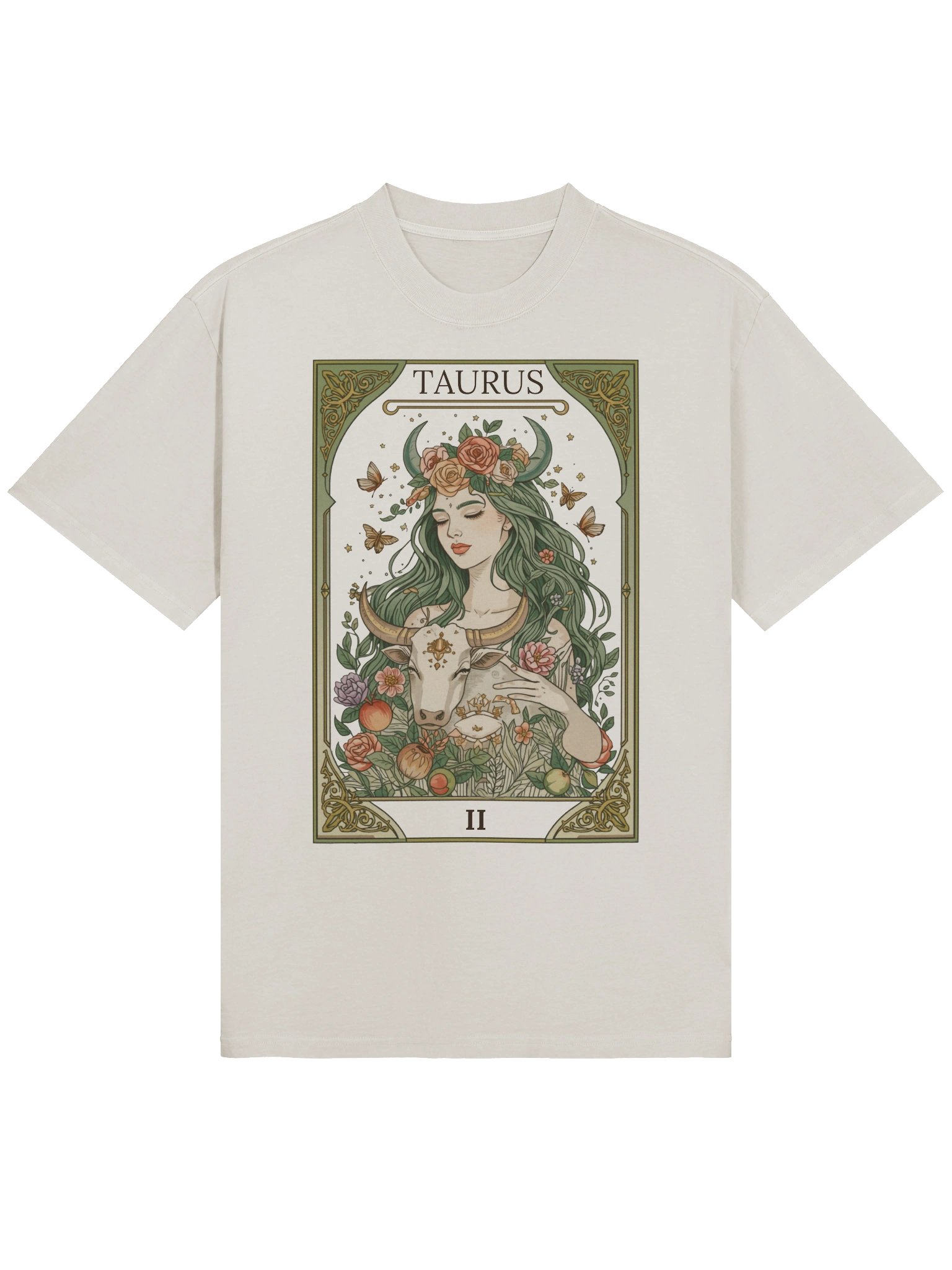 Taurus Zodiac Woman Bull Floral Art Nouveau Astrology product image (1)