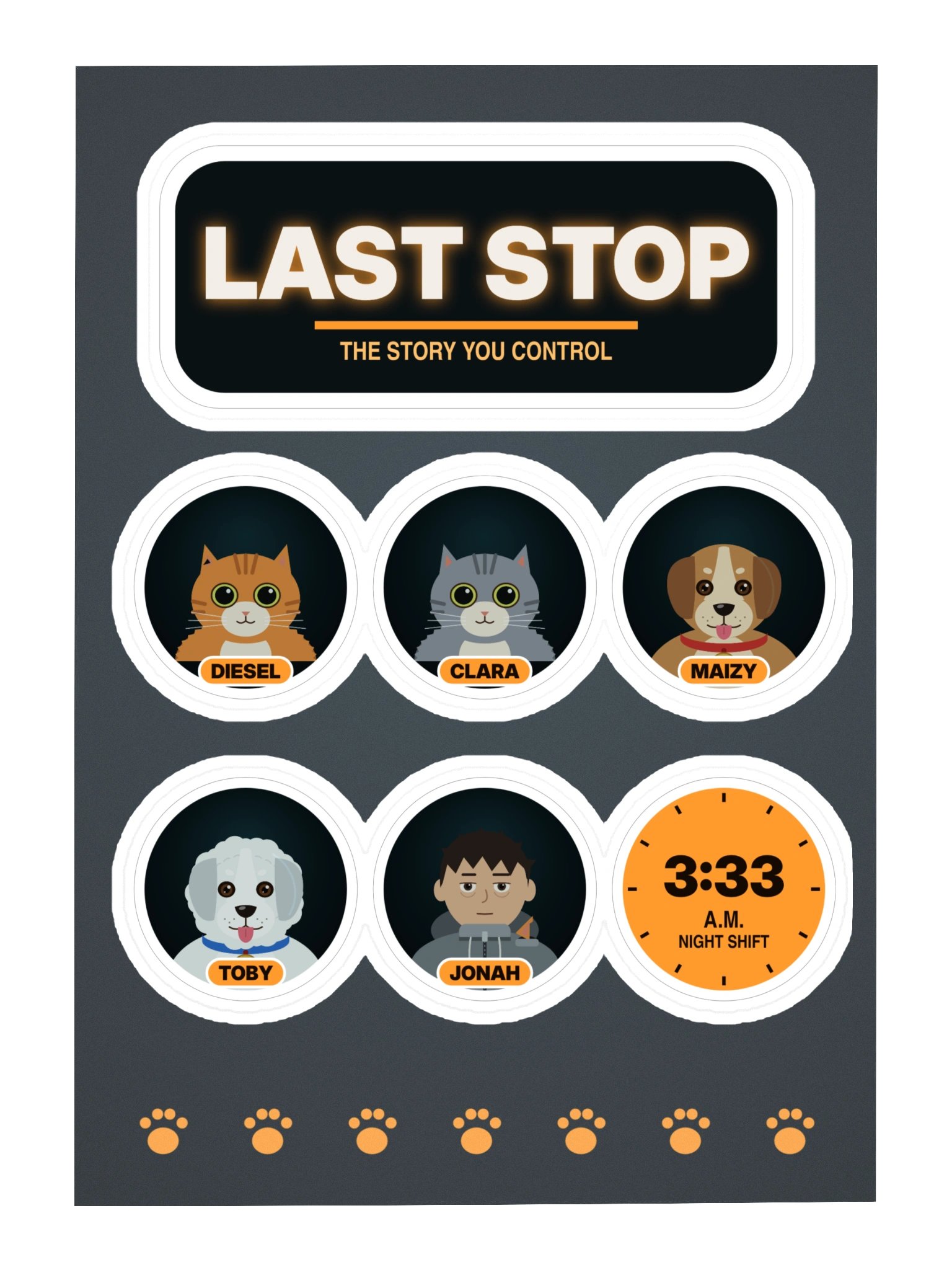 LAST STOP Sticker Pack – Sheet of 7 product image (3)