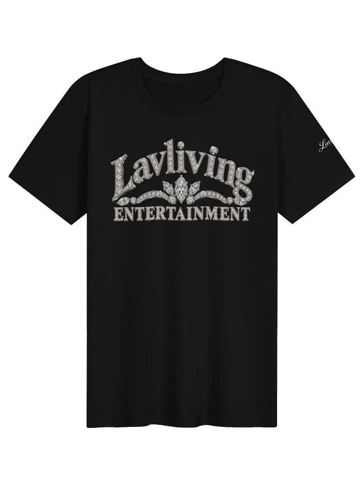 Lavliving Entertainment — Half Moon Diamond Black White Lettering Tee — actual product view