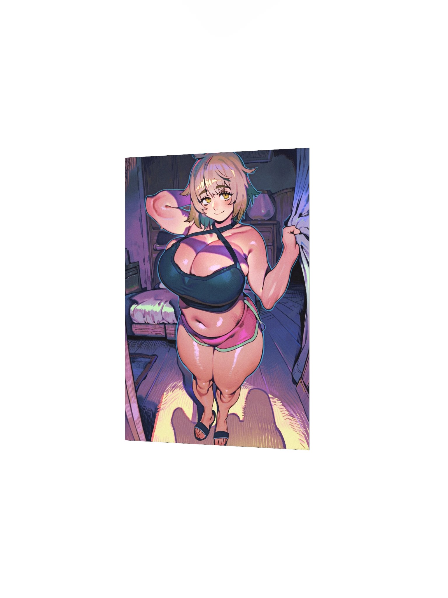 Blonde Curvy Girl Bedroom Print product image (4)