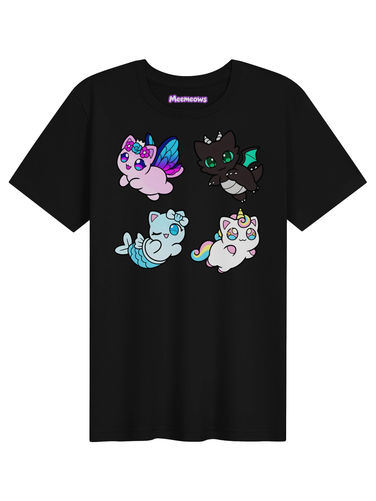 Meemeows Fantasy Cat T-Shirt – Fairy, Dragon, Mermaid & Unicorn product image (1)