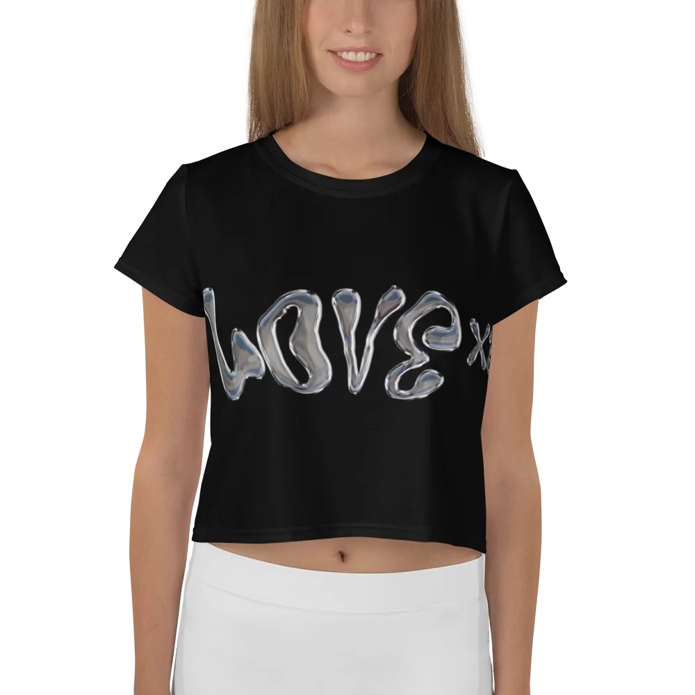 LOVE X3 Women's Crop Top Tee product image (1)
