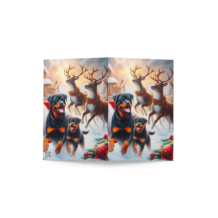 Santa's Rottweiler Wonderland Greeting Card product image (4)