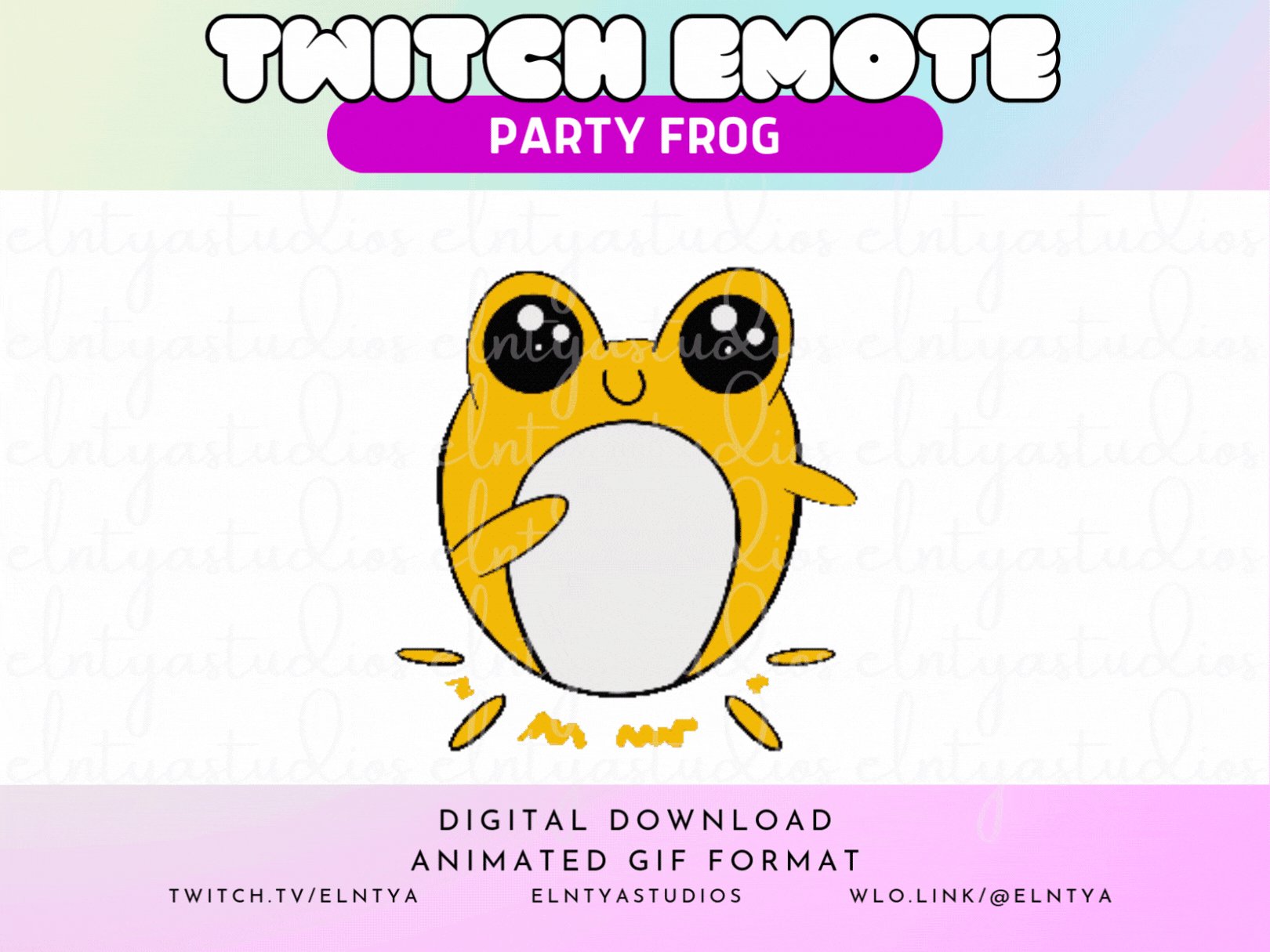 Kawaii Party Rave Animated Frog product image (1)