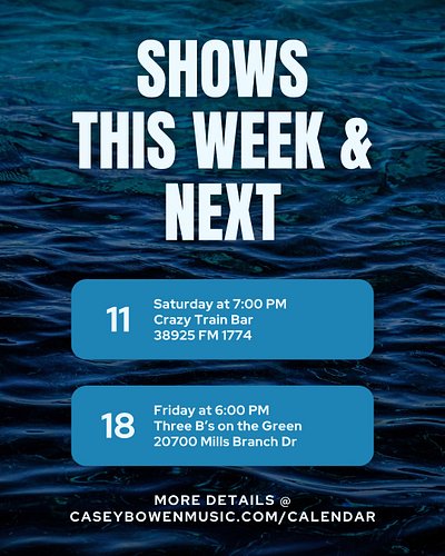 Which ones will you be at?