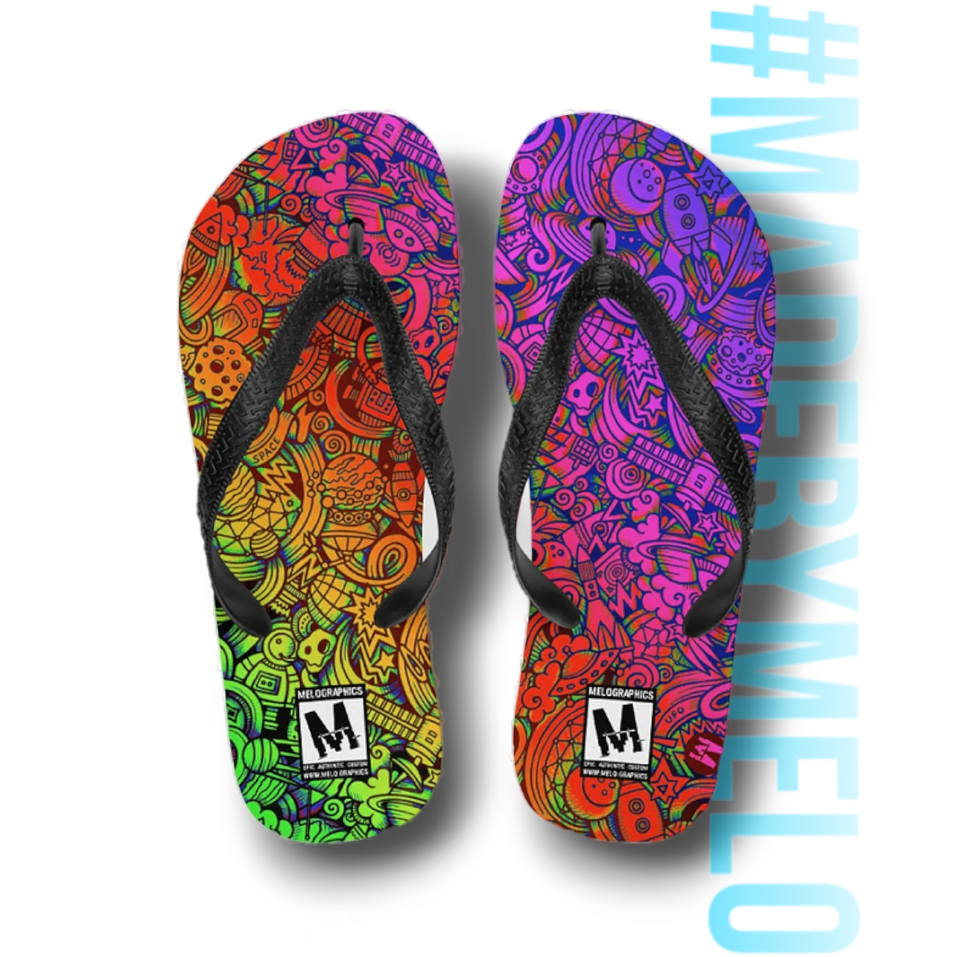 Rainbow Space Scribble - Flip Flops | #MadeByMELO product image (1)