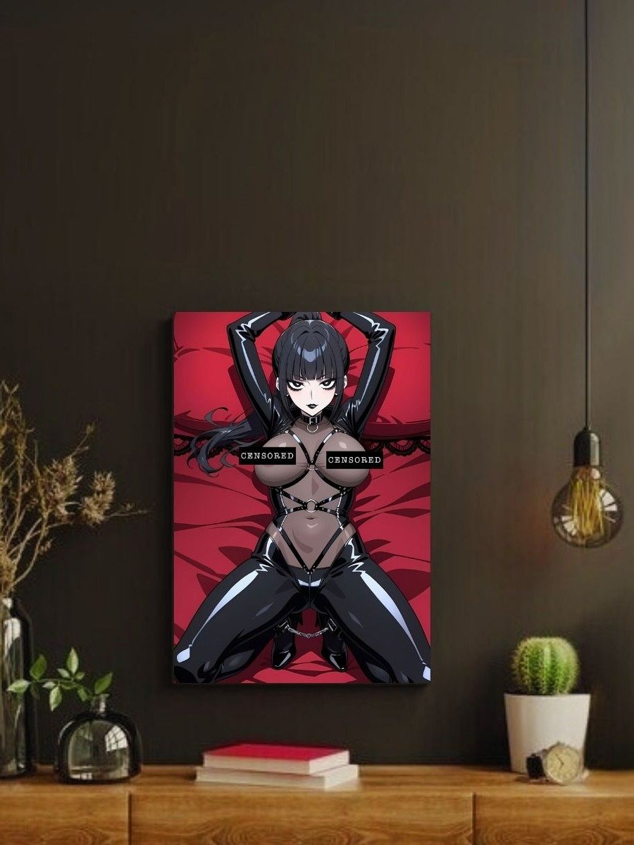 Metal Print - Luna Rain Original Character Black Harness Outfit - 8x10 product image (2)