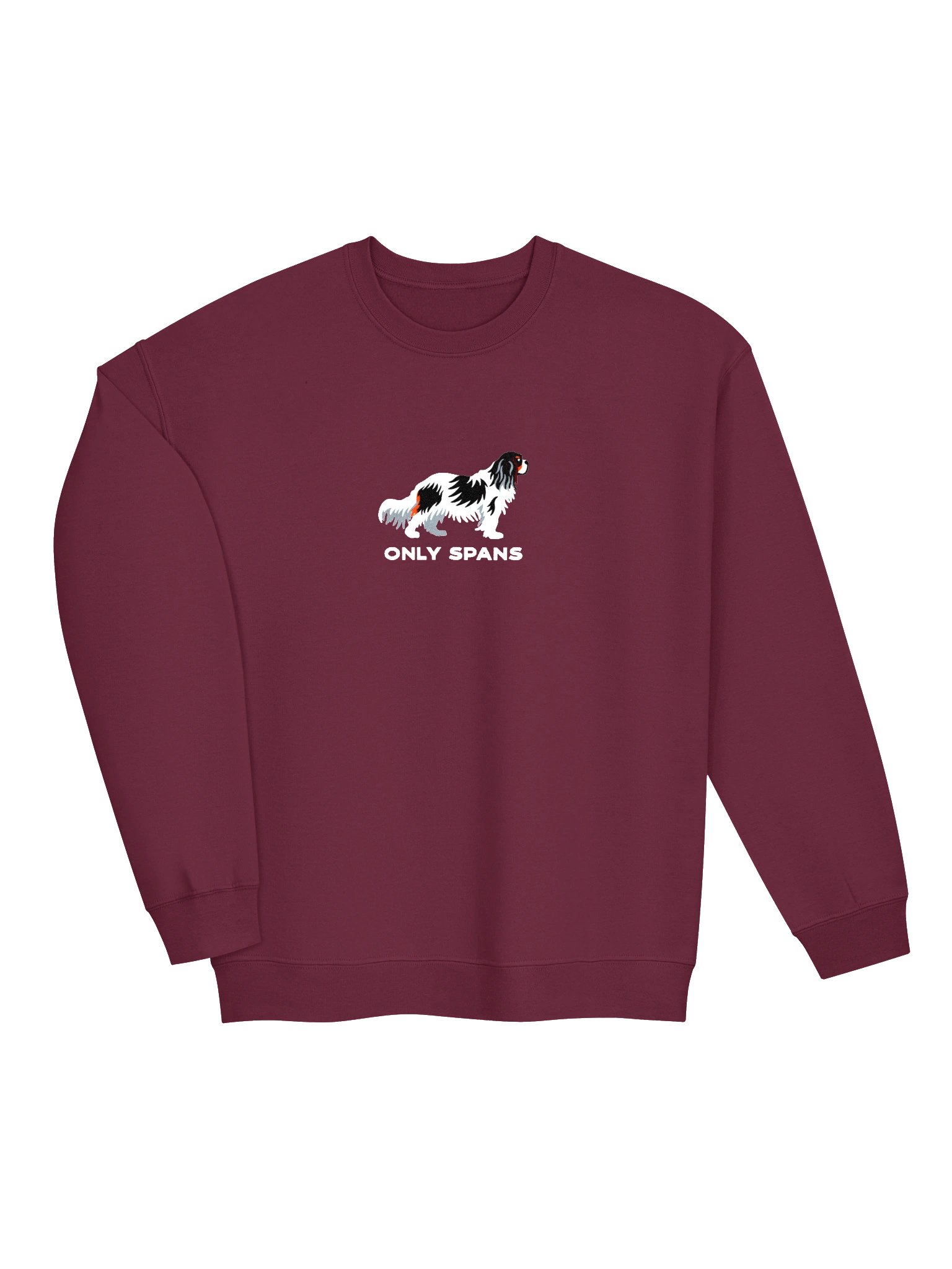 Only Spans Sweatshirt (Embroidered) of a Cavalier King Charles Spaniel(Tricolor) product image (6)