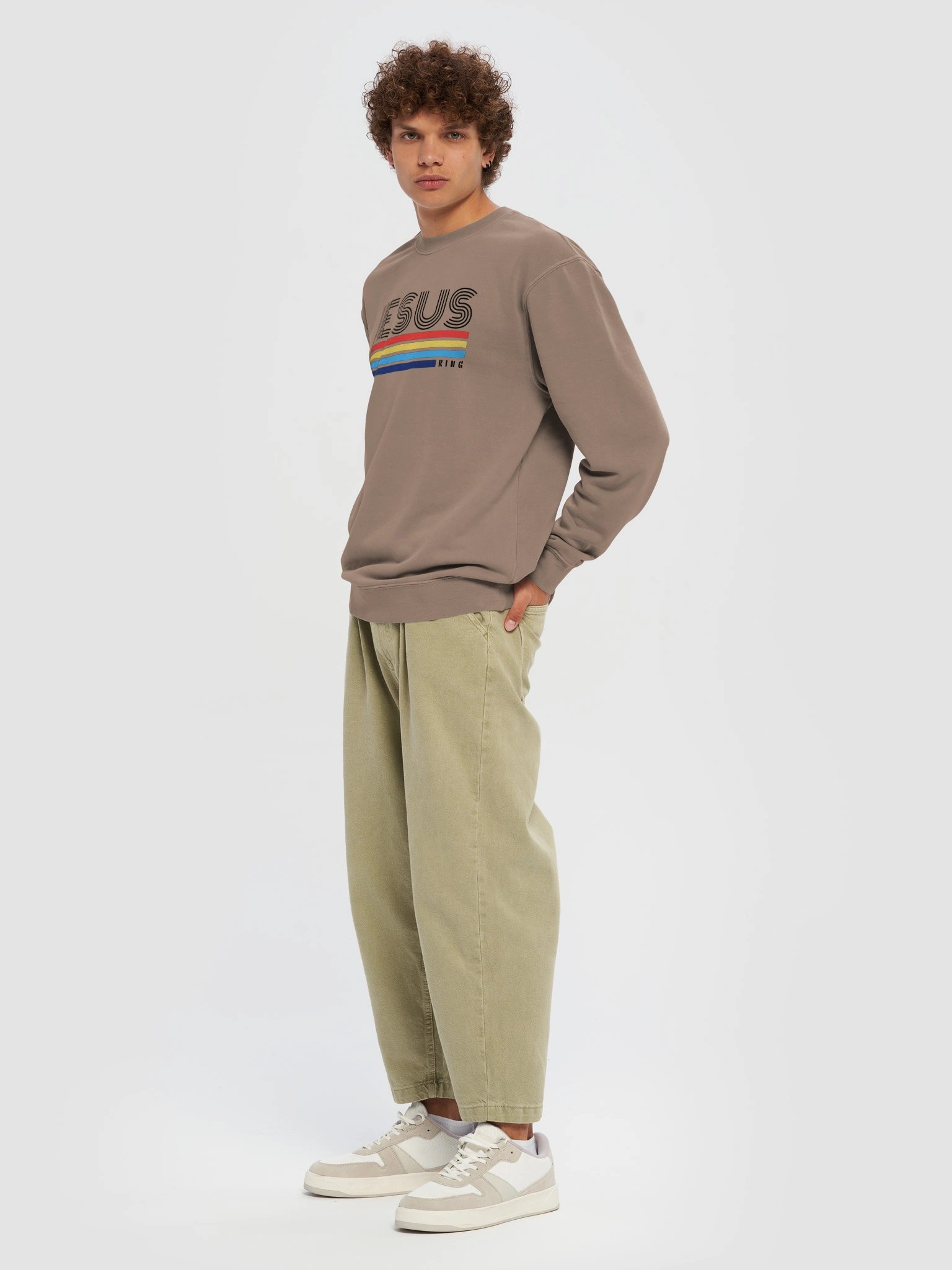Retro Jesus King Pigment Dyed Sweatshirt product image (26)