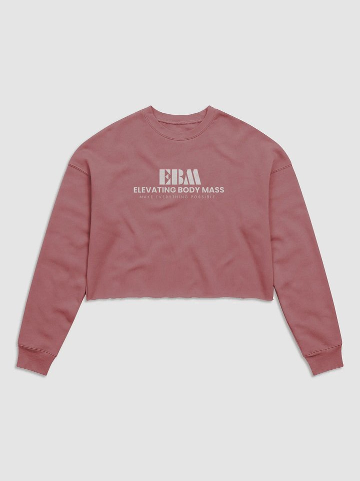 EBM Women's Fleece Crop Sweatshirt (White Logo) product image (25)