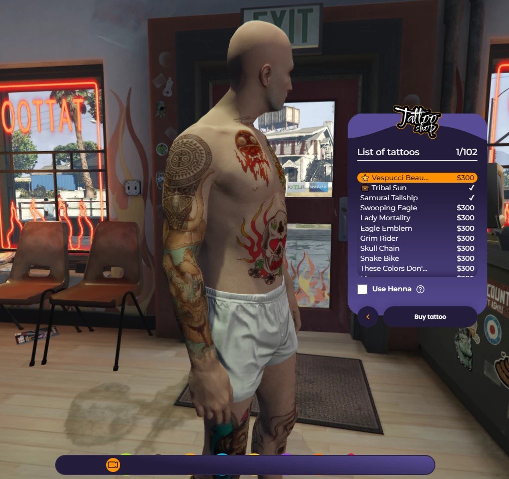 FiveM Tattoos - Business + Job & Addon tattoos! [ QB / ESX / QBOX ] product image (3)