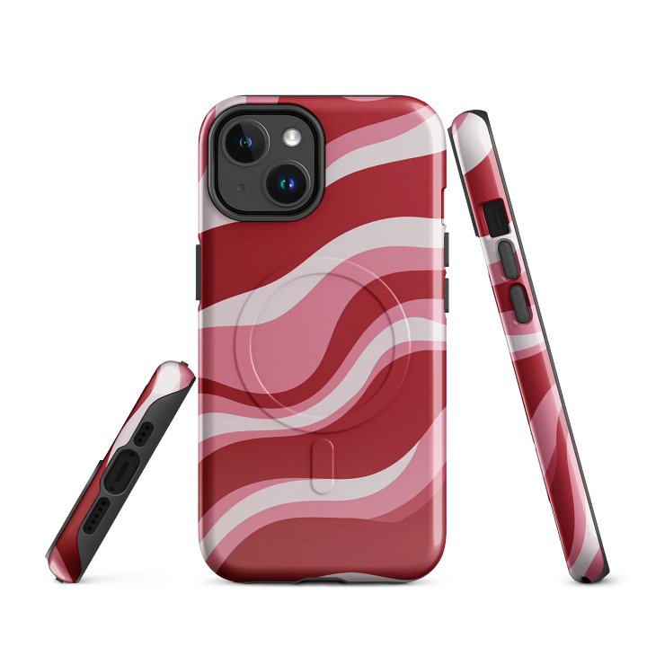 Wavy Lines (Red and Pink) MagSafe® Tough Case for iPhone® product image (1)
