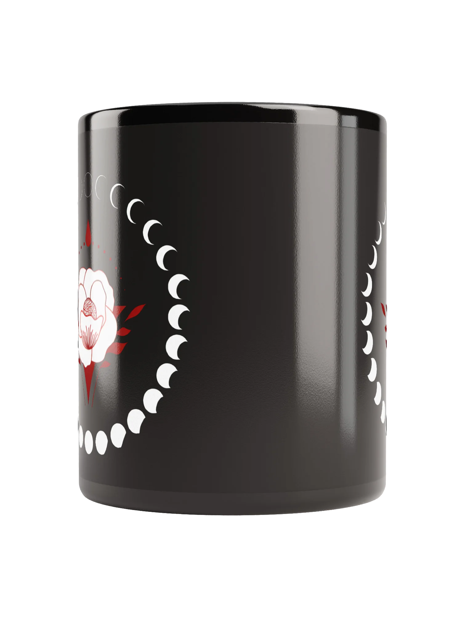 New Moon Cycle Floral Coffee Mug Black | Well Women Rising product image (2)