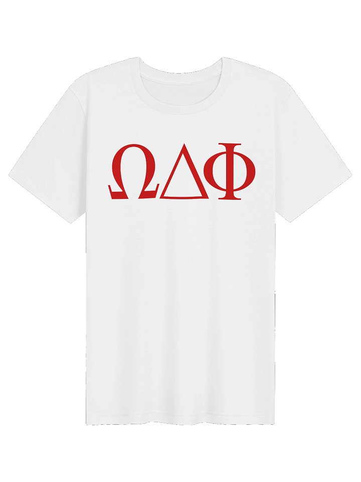 Omega Delta Phi Greek Letters Short Sleeve Tee White product image (1)