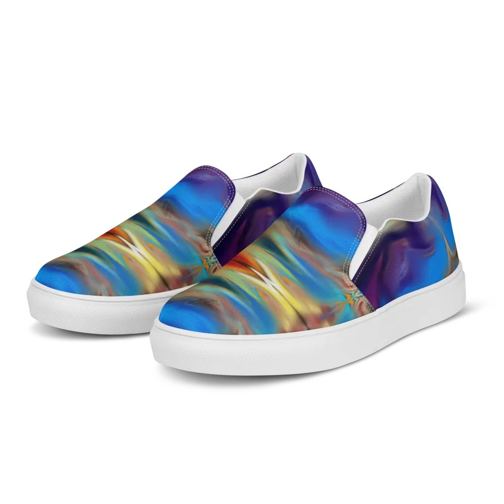 Colorful Pattern Womens Canvas Slip-On Shoes | Rainbow Pattern Shoes product image (5)