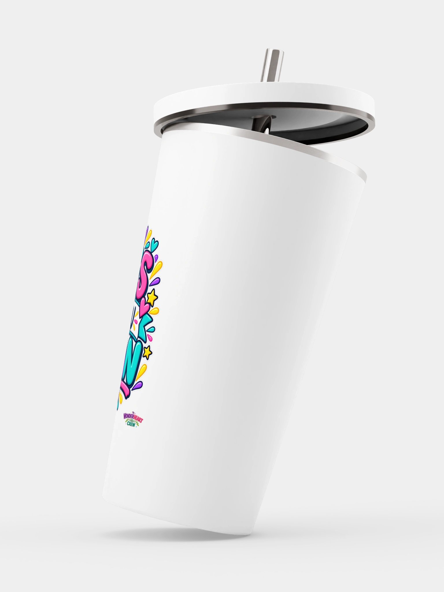 Stainless Steel Insulated Inspirational Tumbler with a Straw - Yes You Can. product image (3)