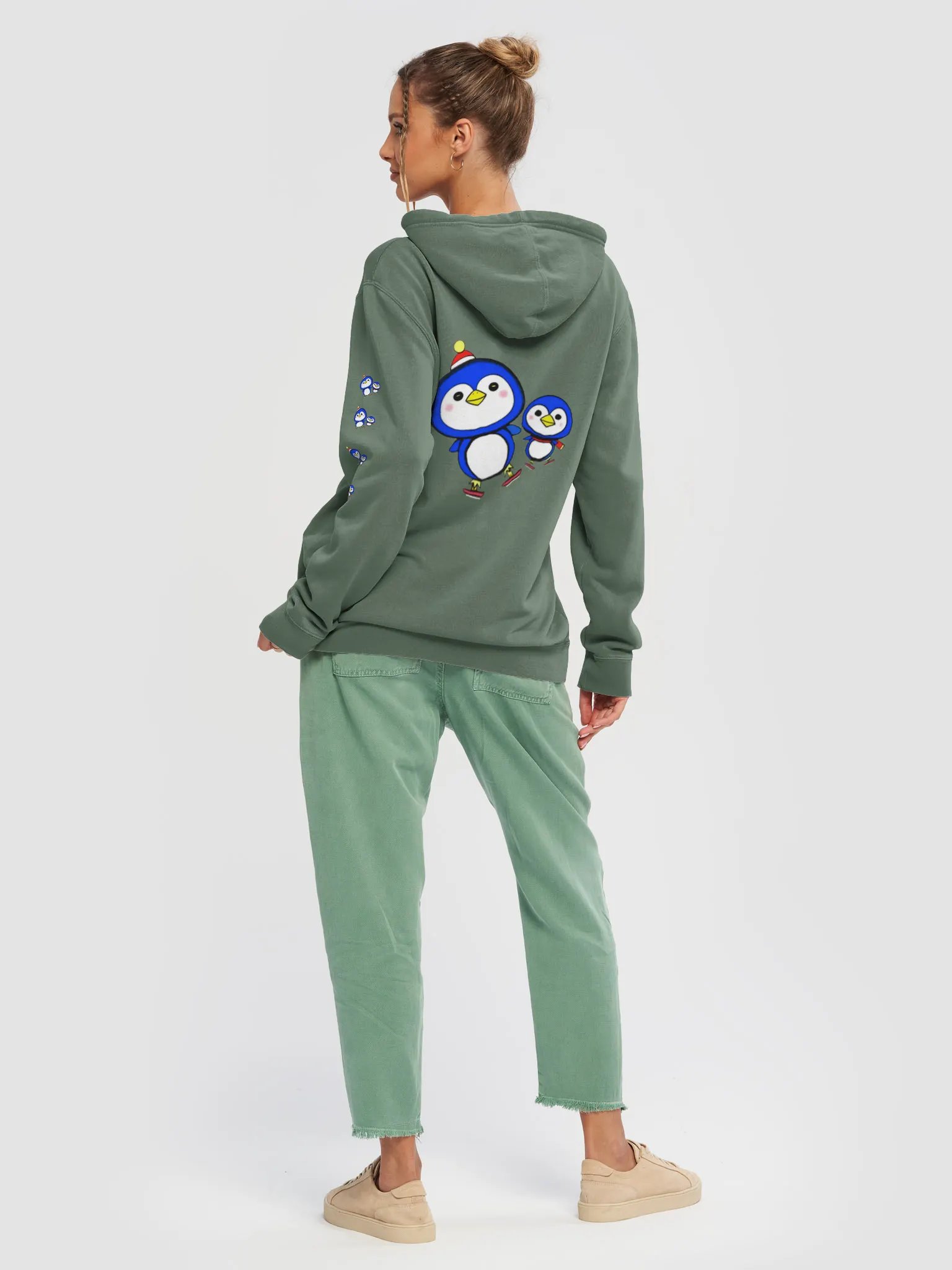 Skating Penguins Vintage Hoodie product image (54)