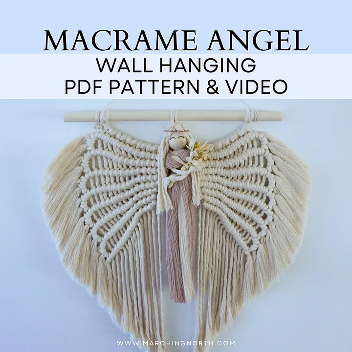 Macrame Angel Wings Wall Hanging (Digital PDF Pattern) product image (1)