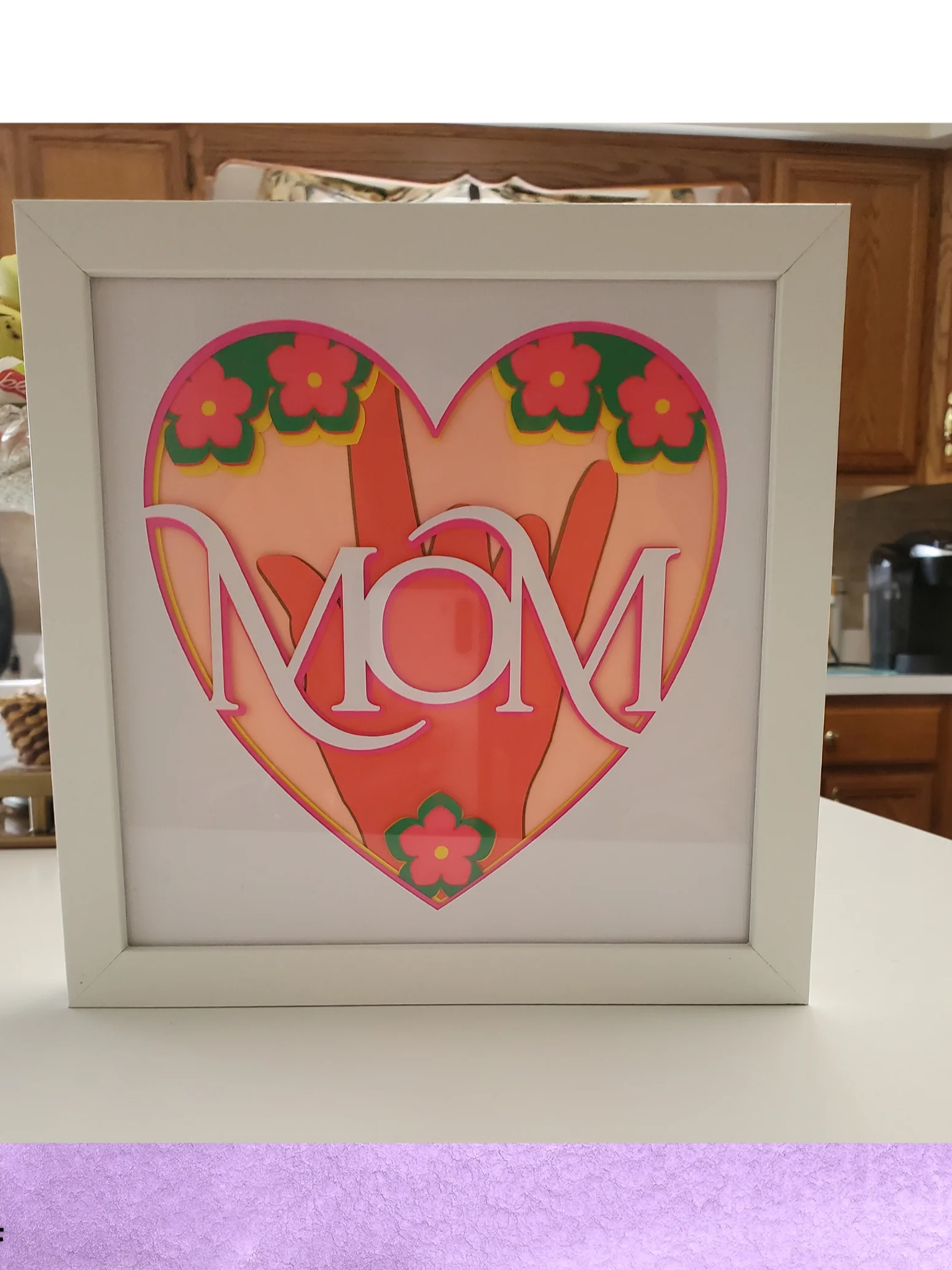 3D I Love You Mom SVG in ASL Layered Shadow Box Design product image (6)