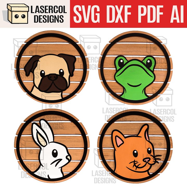 Animals DIY Paint Kit Puzzle Set 3 - Laser Cut Files product image (1)
