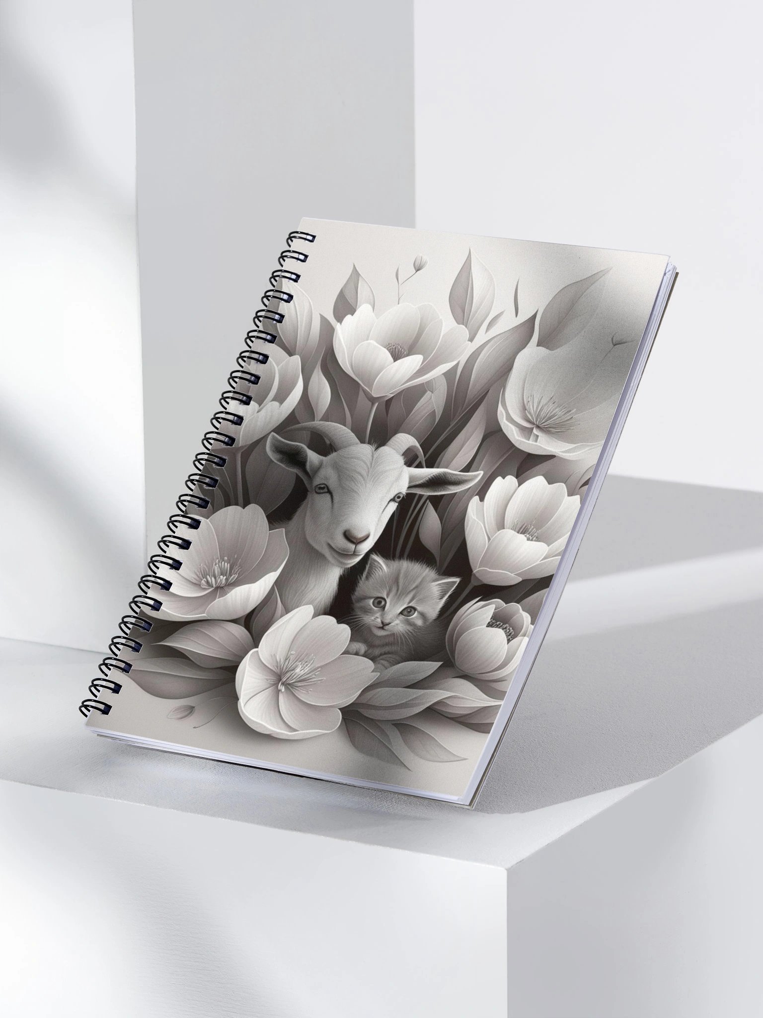 Monochrome Garden Spiral Notebook product image (4)