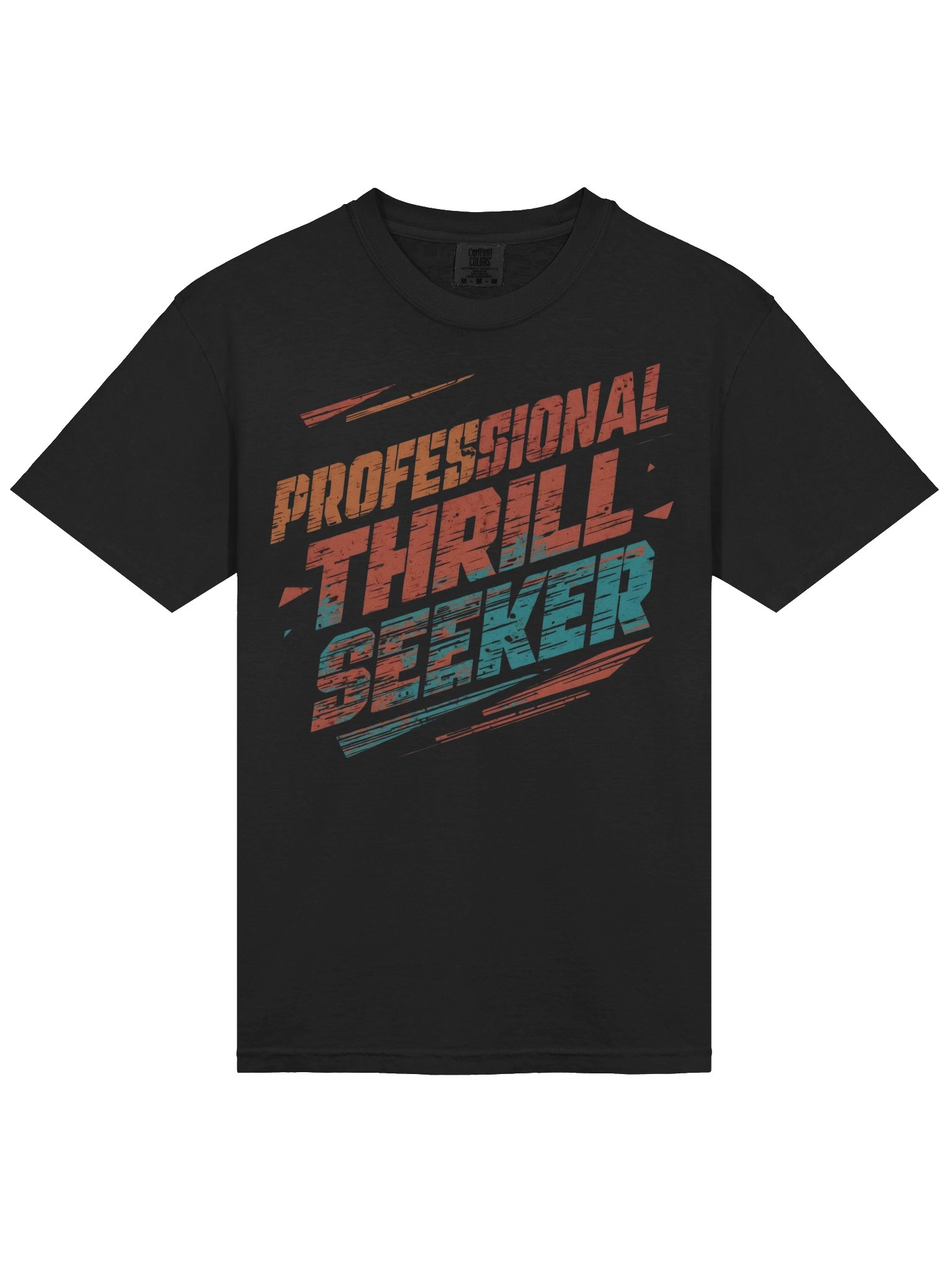 Professional Thrill Seeker T-Shirt – Bold Distressed Roller Coaster & Theme Park Fan Apparel product image (2)
