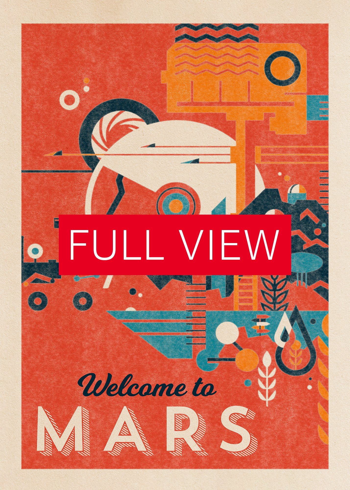Welcome to Mars — Vintage space poster, retro space art, propaganda poster, retrofuturism art, retro sci-fi print product image (3)