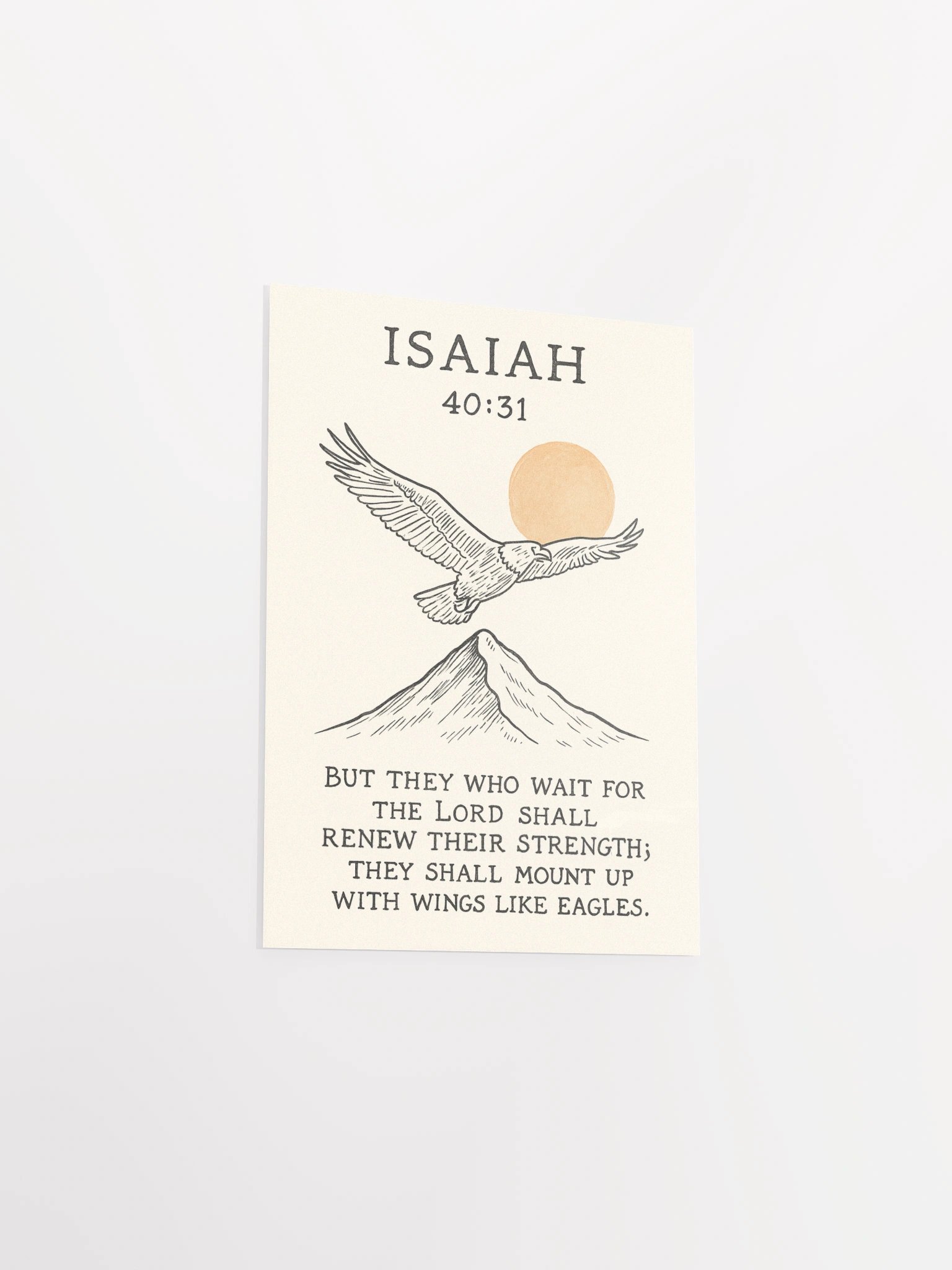 Isaiah 40:31 Christian Poster – They Shall Mount Up With Wings Like Eagles Scripture Wall Art product image (9)