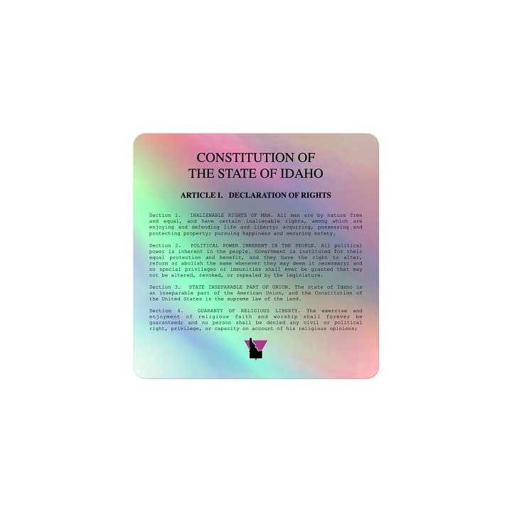 "DECLARATION OF RIGHTS" light holo sticker product image (1)