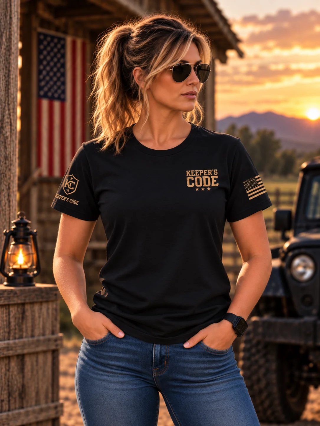 Women’s Sovereignty Patriotic Eagle Graphic T-Shirt product image (2)