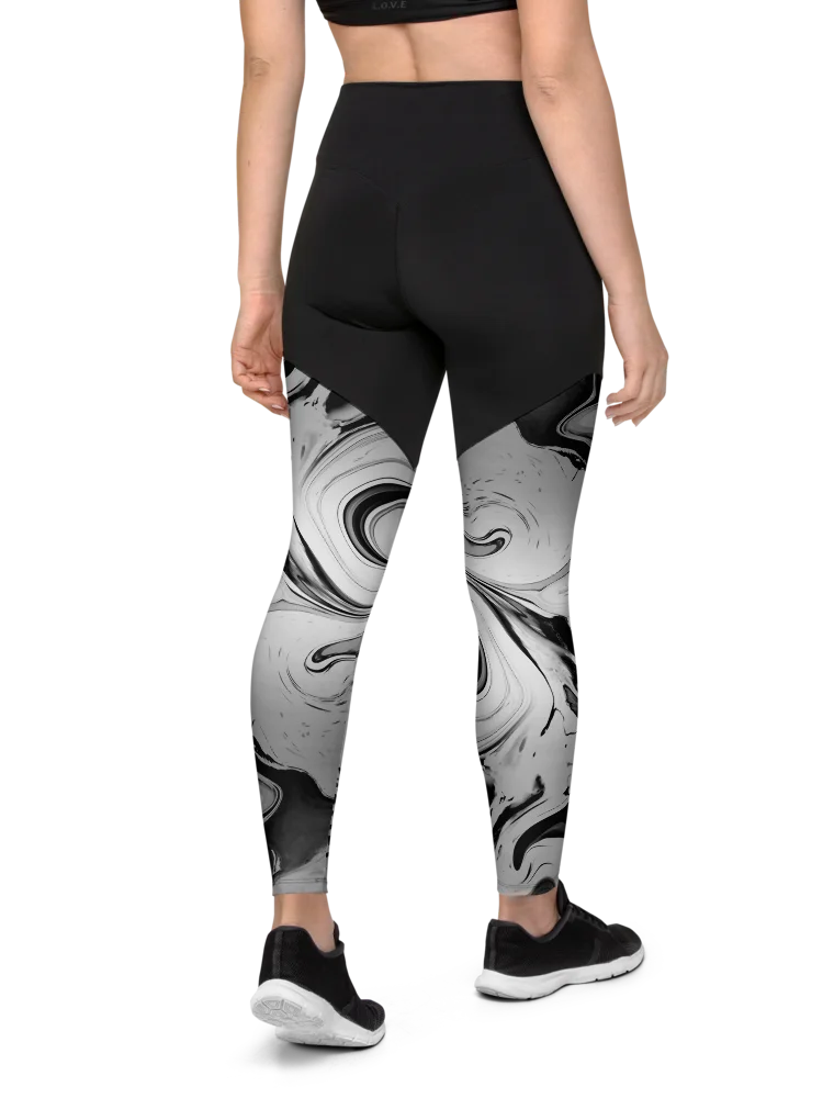 Black Marble-Sports Leggings product image (3)