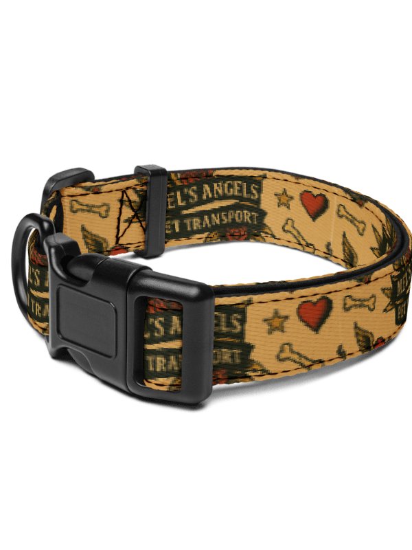 Mel’s Angels Tattoo Flash Dog Collar – Vintage Anchor, Roses & Hearts Design | Adjustable Comfort Pet Collar (S–L) product image (15)