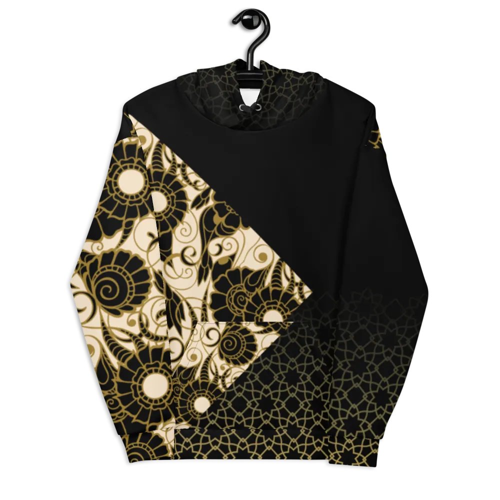 Black And Gold Patterned Hoodie product image (8)