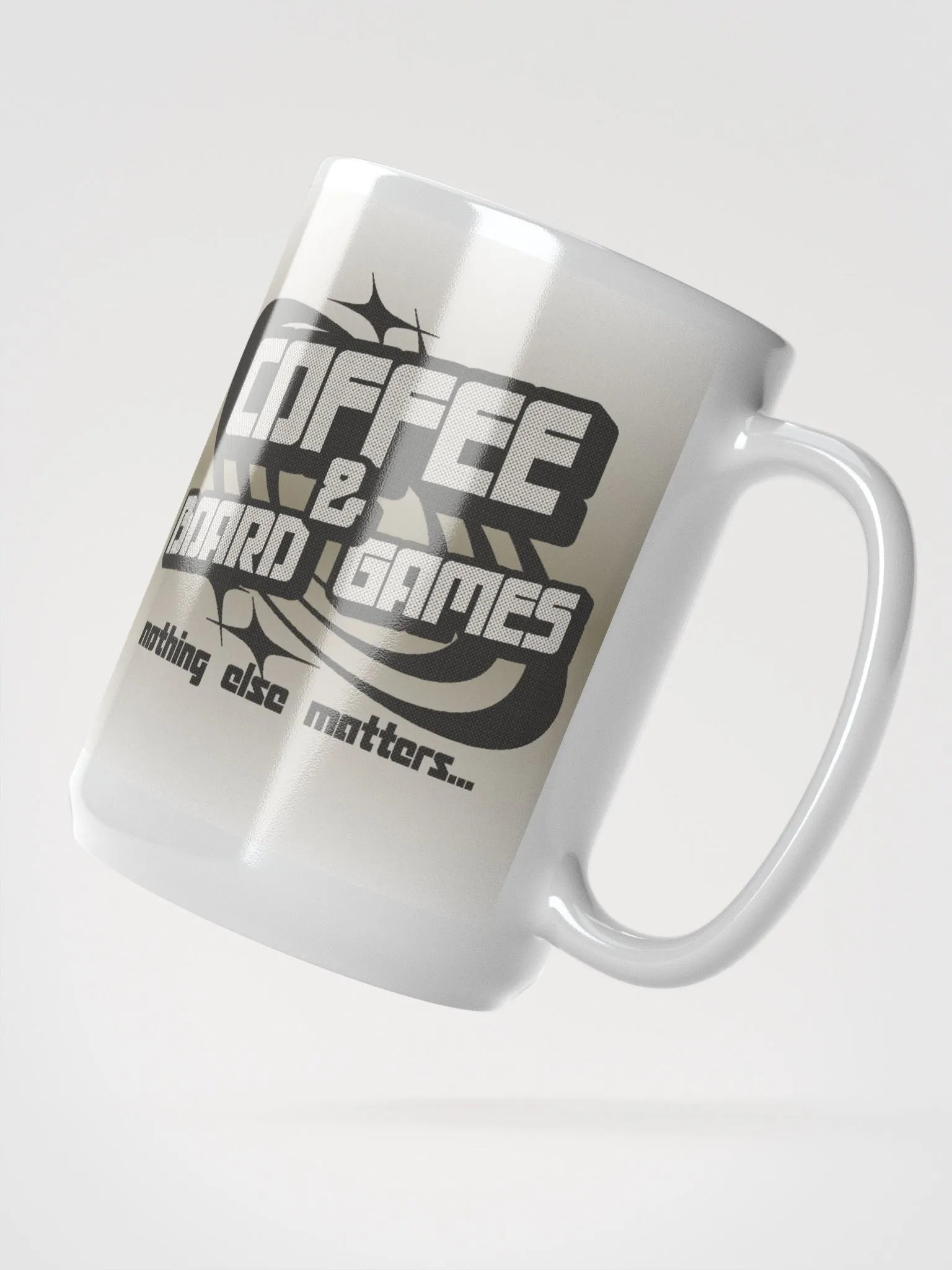 Retro Coffee & Board Games Mug, large 15oz Coffee Cup product image (4)