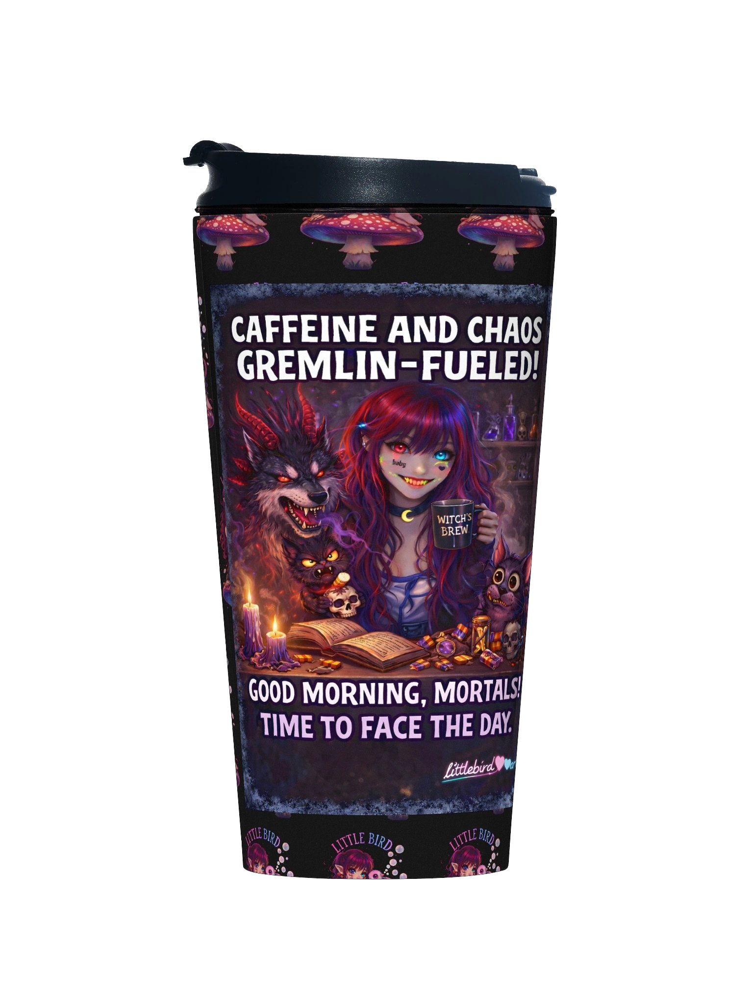 Caffeine & Chaos Stainless Steel Travel Mug product image (1)