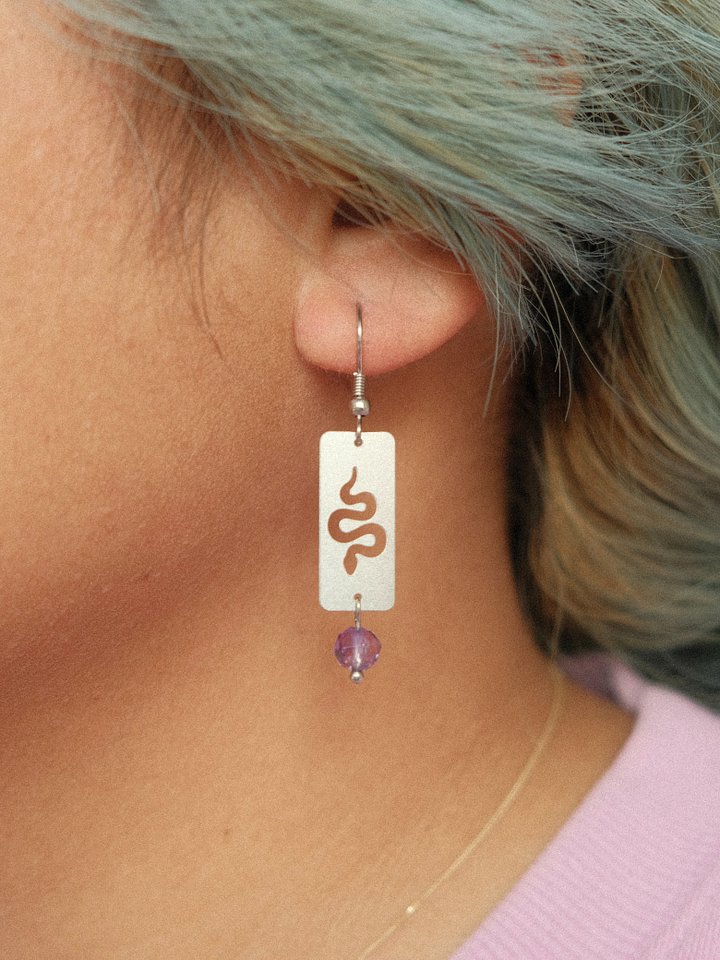 Amethyst Little Snake Earrings product image (1)