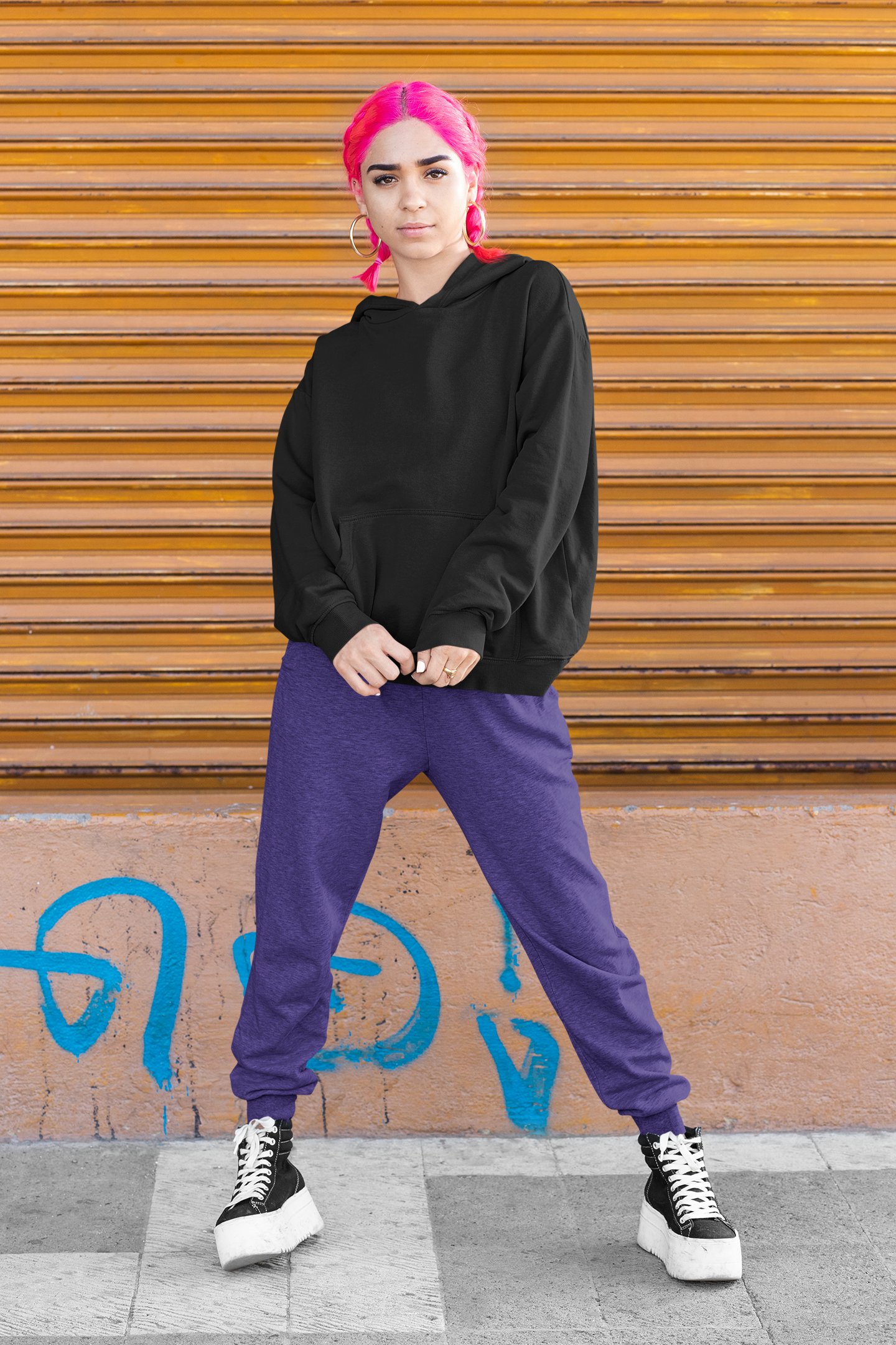 Classic Black Unisex Oversized Hoodie - 80% Cotton product image (2)