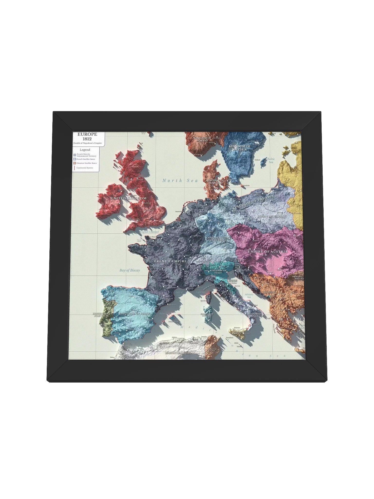 Napoleonic Europe - 1812 - Framed High Resolution Map product image (4)