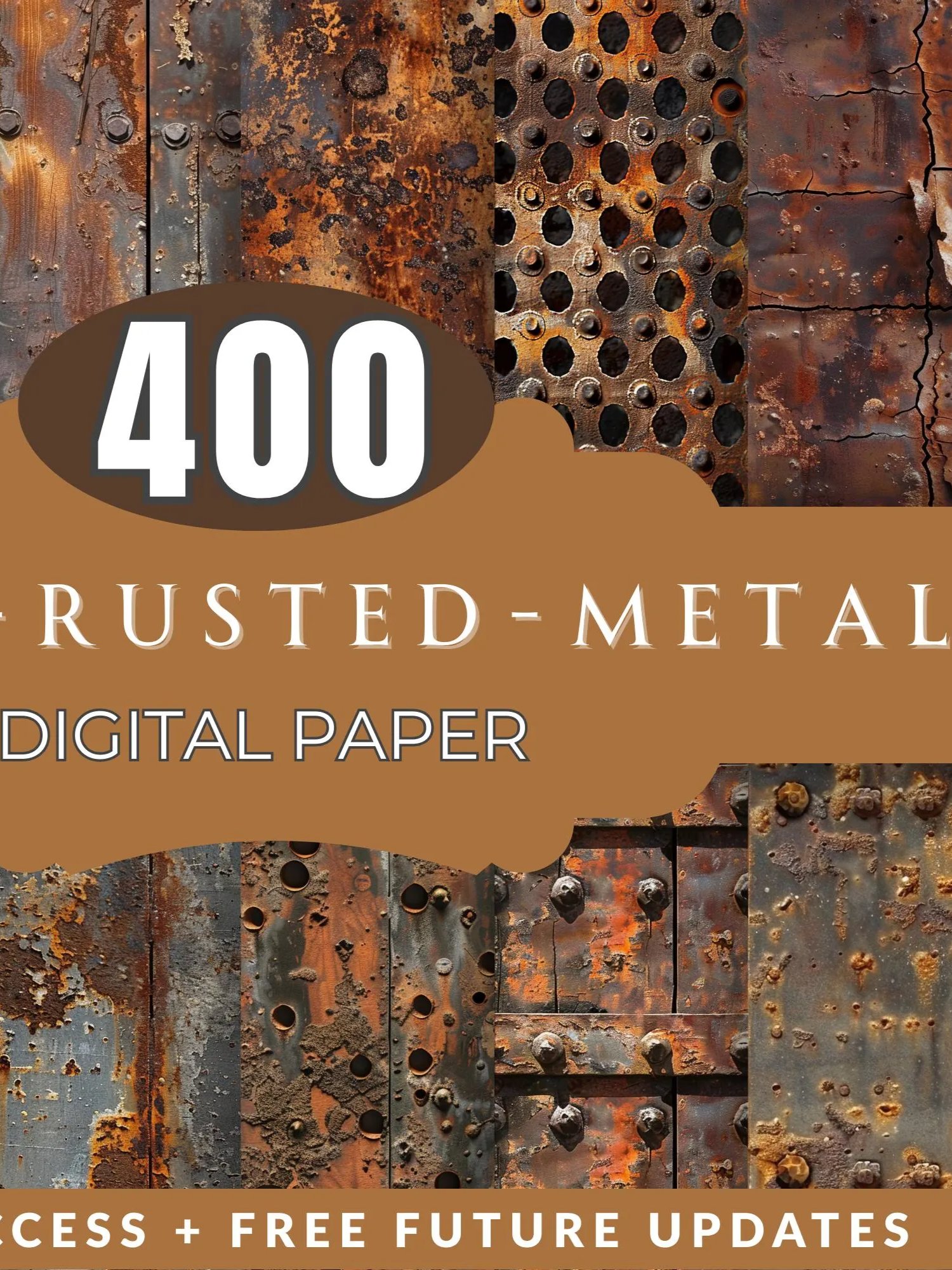 Rusted Metal Texture Set Seamless Corrugated Digital Paper product image (7)