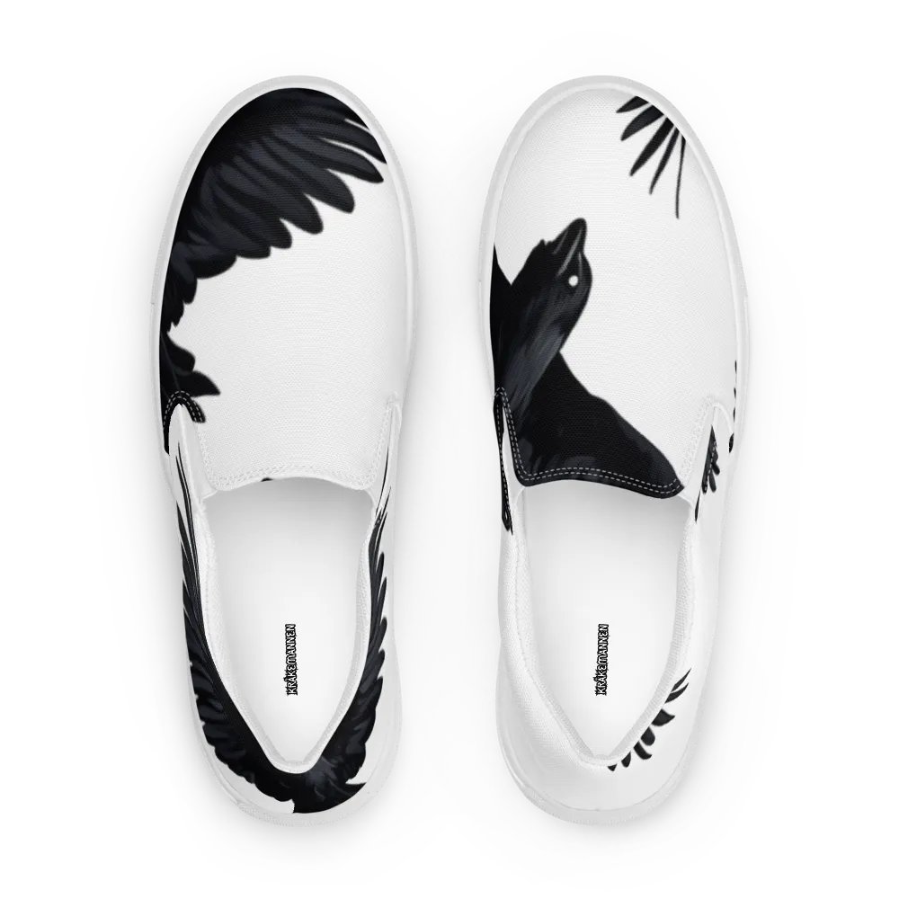 Men's Slip-On Canvas Shoes with Unique Crow Design 🖤 product image (2)