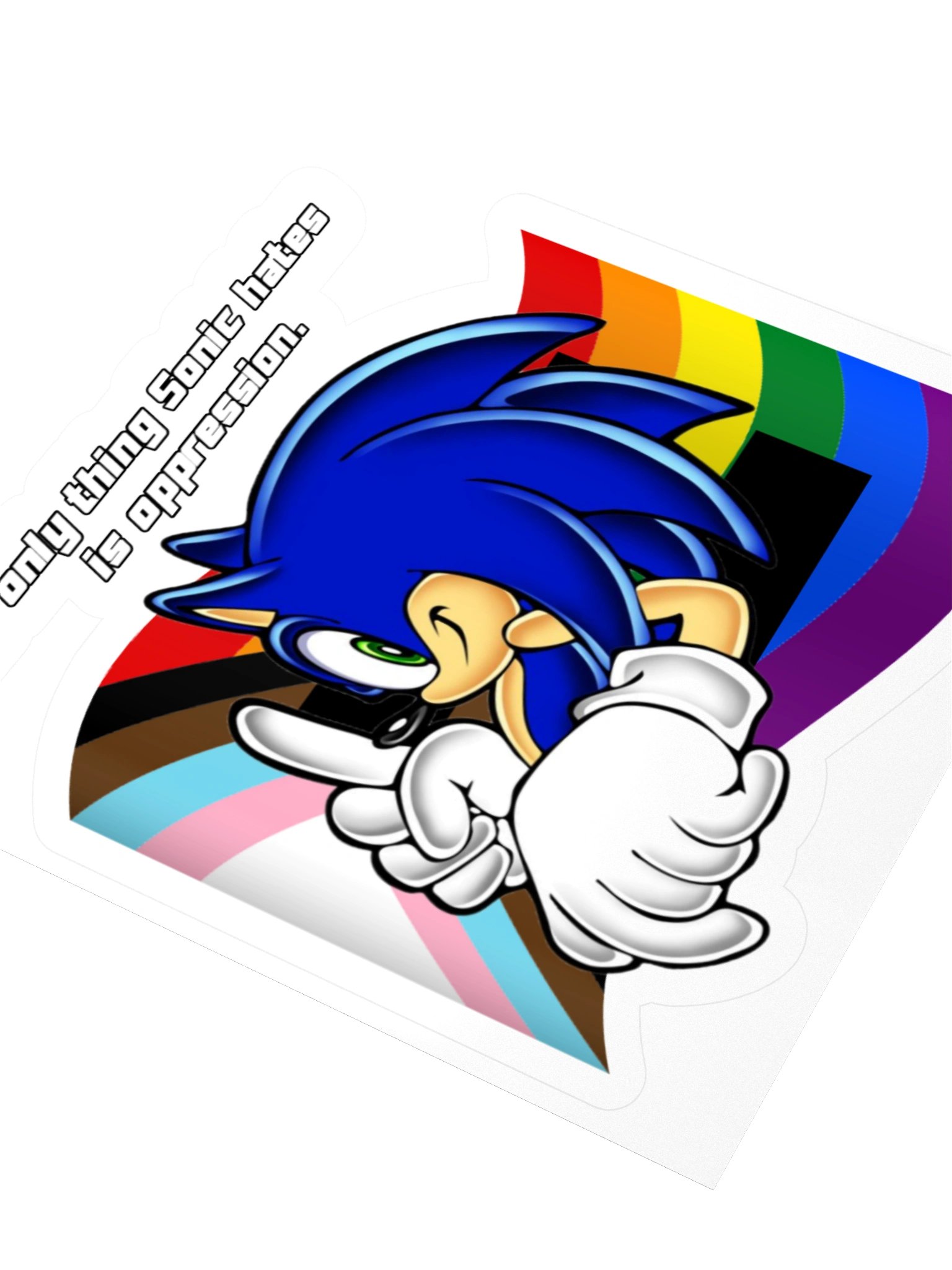 sonic hates oppression | sticker product image (6)