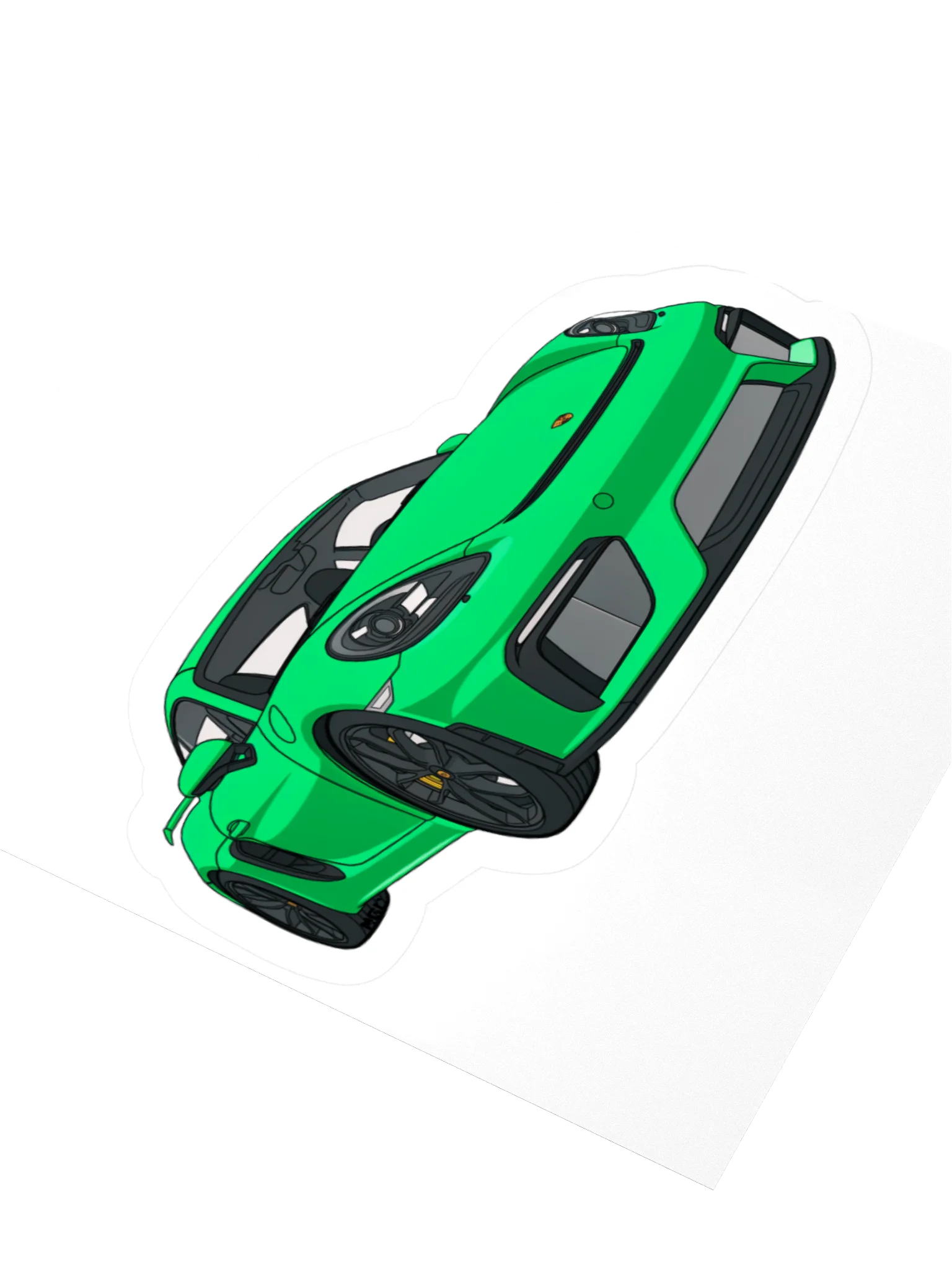 Python Green Porsche GT4 Sticker (Retro, Sketch, Silhouette) product image (7)
