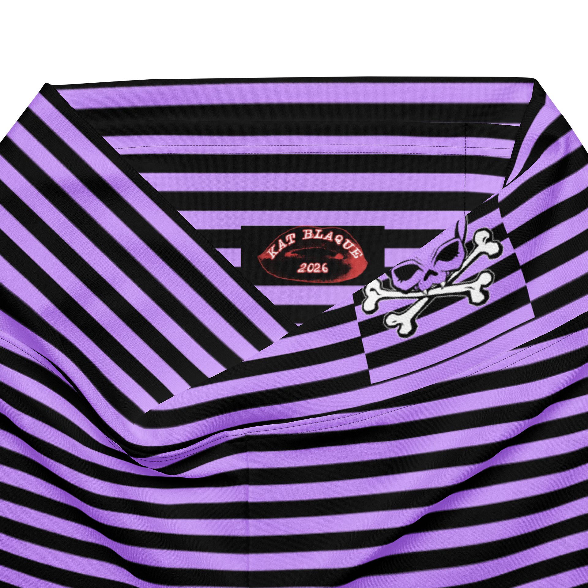 Purple and Blaque Stripped Kat Skull Flares product image (7)